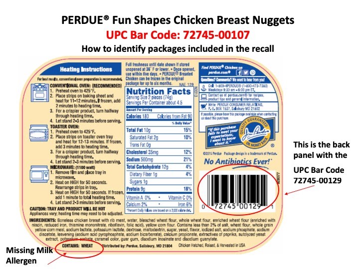 PERDUE® Fun Shapes Refrigerated Chicken Breast Nuggets Recall