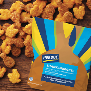 PERDUE® ThanksNuggets Pack Thanksgiving Flavors Into Special White Meat And Dark Meat Turkey Nuggets