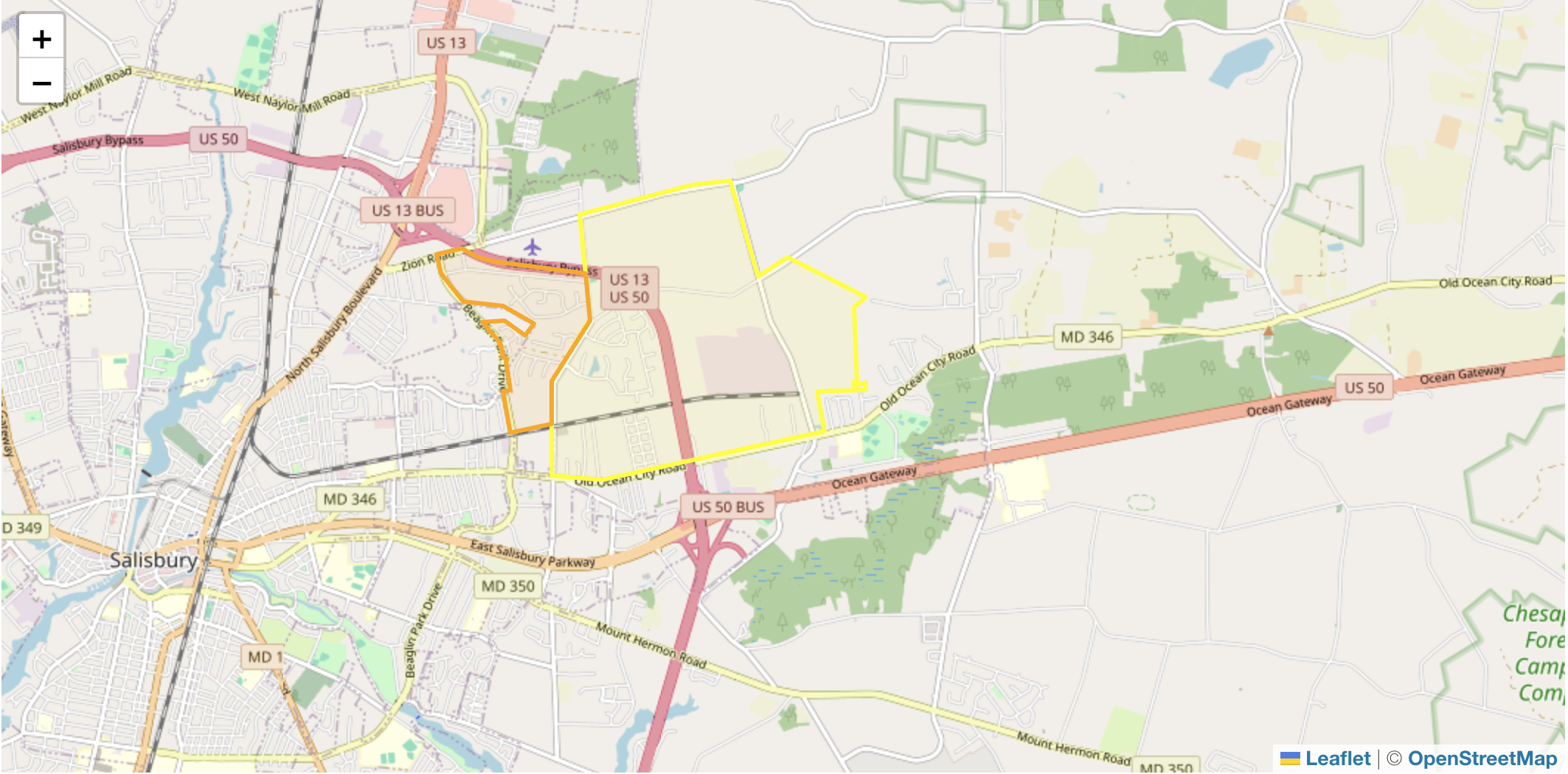 Water Testing Impact Area Map