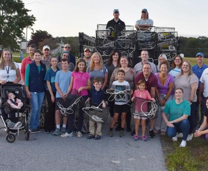 Perdue associates and family members recently joined the Oyster Recovery Partnership to build oyster cages to support the Marylanders Grow Oysters Program to improve the health of the Chesapeake Bay watershed.