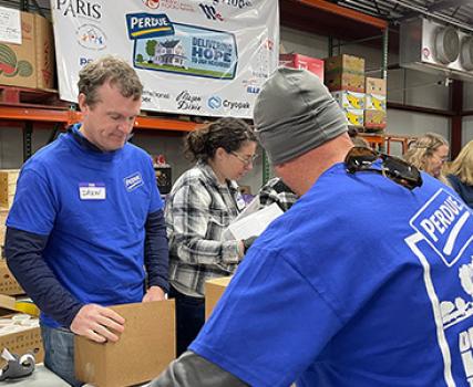 Volunteers from Perdue Farms and McCormick & Company joined forces with the Maryland Food Bank to prepare and distribute 5,200 meal kits to individuals and families on the Eastern Shore as part of &ldquo;A Day of Delivering Hope.&rdquo;