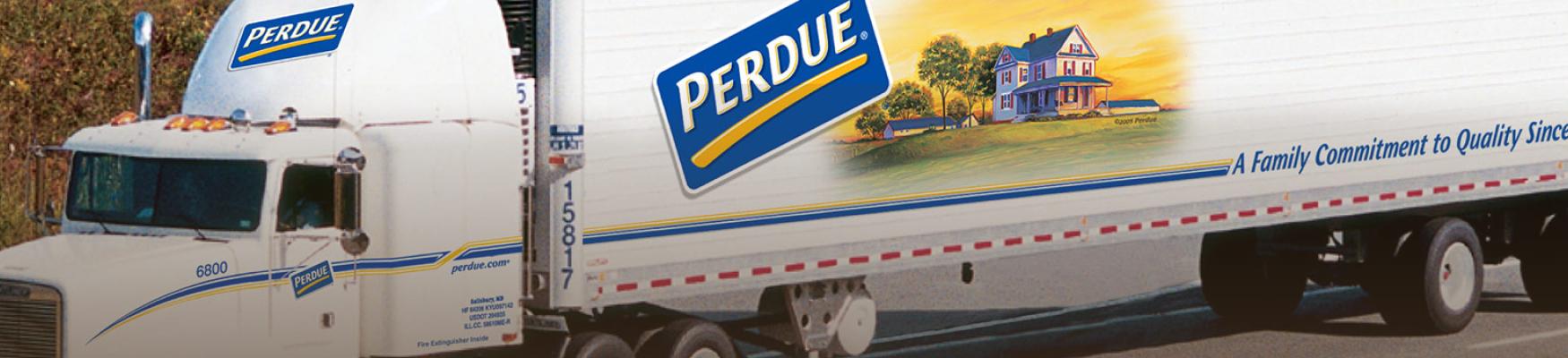 Perdue branded delivery truck on road