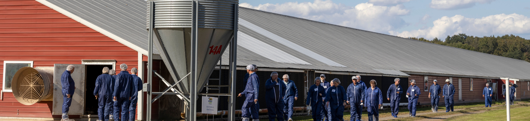 Perdue facility with large industrial storage silos and farm buildings.