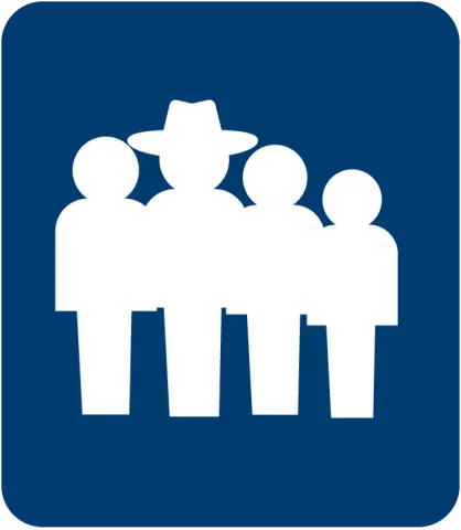 Iconography showing a family, generations of a family