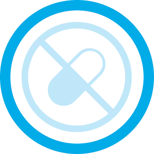 No allergens icon with prohibition symbol