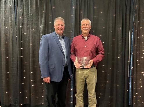 Sioux Center, Iowa Mayor Dale Vander Berg presented the Spirit of the Community Award to Gary Malenke, Perdue Premium Meat Company Senior Vice President of Pork Operations, for the company's local initiatives, job creation, economic impact and unwavering dedication to community service.