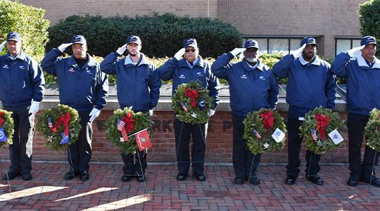 Perdue truck drivers, who are veterans, conducted a Wreaths Across America wreath-laying ceremony in Salisbury, Maryland.