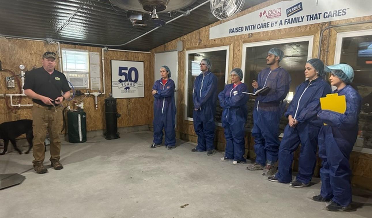 Steven Brake hosts visitors at the North Carolina Center for Poultry Education in Pinetops, North Carolina.